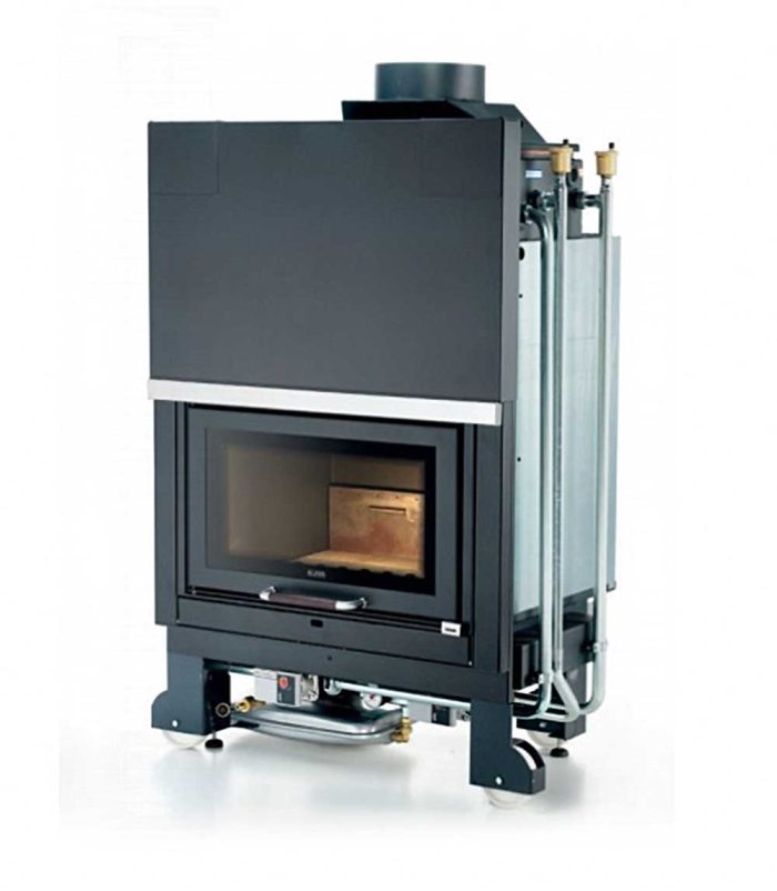Termocamino TKR 27 a legna Klover per riscaldare la casa e produrre acqua calda. Conto Termico 2.0. Fuoco & Design Trevi